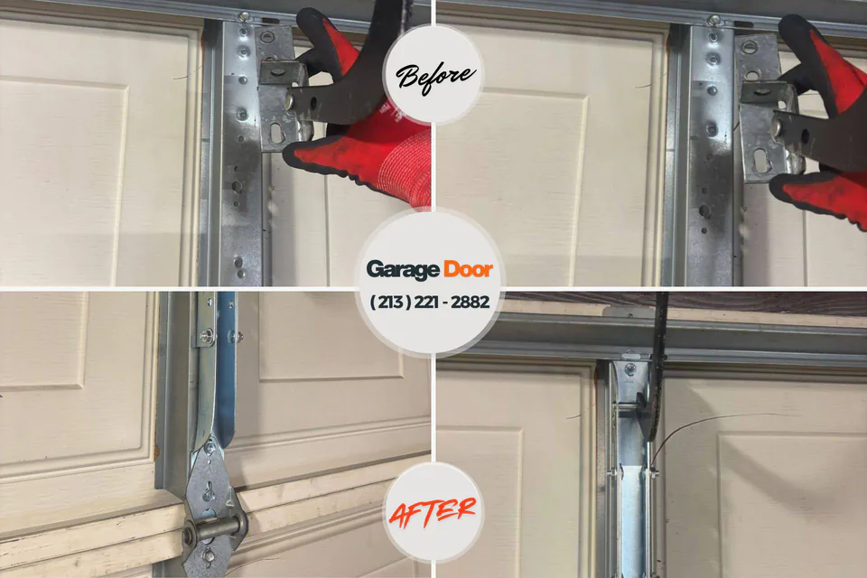 Before and after: garage door repair Monrovia, CA